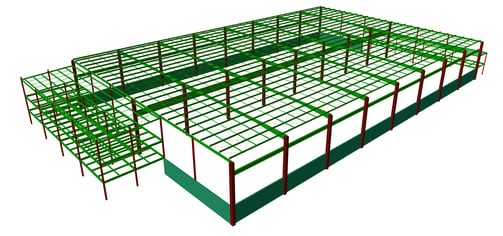 Projeto Estrutural de um Galpão Industrial. Estrutural mista (pré-moldado + metálica).