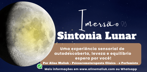 Botão com lua cheia amarelada e link Incrição para participar da Imersão Sintonia Lunar de Aline Mal