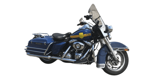 Motocicleta Harley-Davidson modelo exclusivo Road King Police, azul