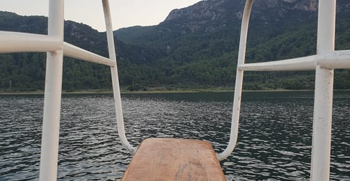 a swimming break on Lake Köyceğiz