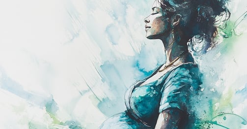 Hypnobirthing 4 week course graphic with calming colours and soft watercolour design