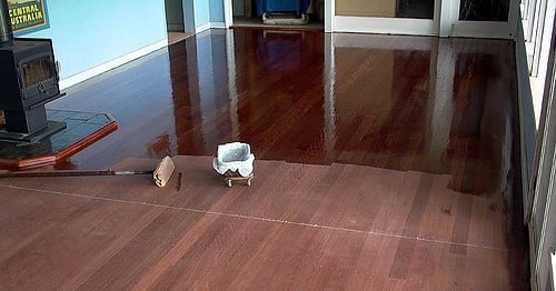 Hardwood refinishing project
