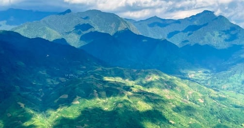 Mountain camping site Lai Chau north Vietnam