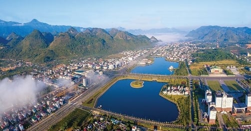 Lai Chau North Vietnam panoramic view