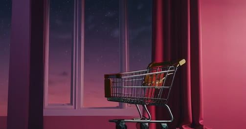 a shopping carton with a shopping carton