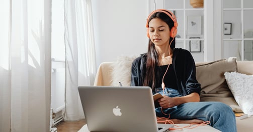 Teenager learning English Online