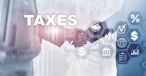 a business man shaking hands with a business woman, business tax services
