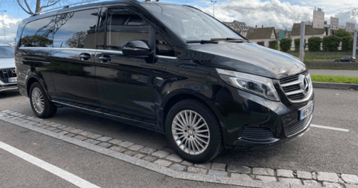 Luxury van parked in Provence vineyard – full-day private driver