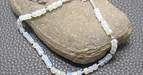 beaded sterling silver bracelet cube beaded
