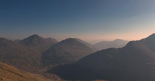 A view across mountains in the Scottish Highlands
