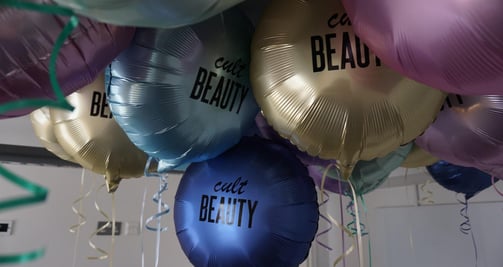 Cult beauty branded balloon