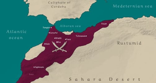 a map of the idrisid dynasty