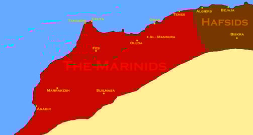 map of the marinid dynasty