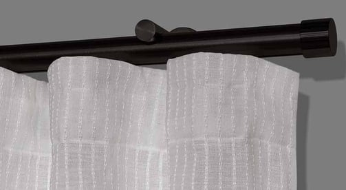 Tringle rail décorative noire pour rideaux wave