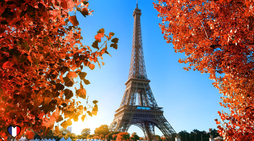 a view of the eiffel tower in paris
