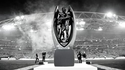 rugby league championship trophy black white