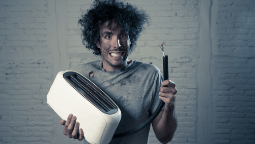 a man with a knife and a knife in his hand