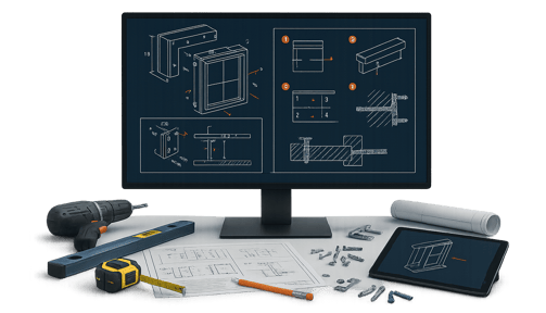 Detailed assembly drawings for window and door installation, Auckland technical documentation, NZ