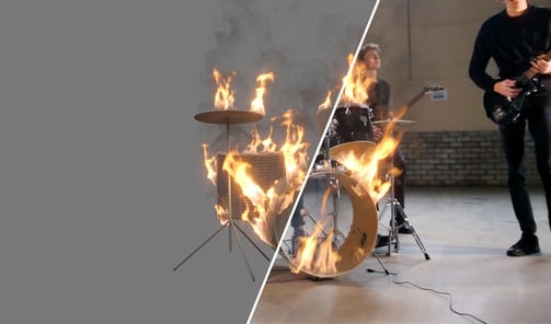 Drummer VFX with fire