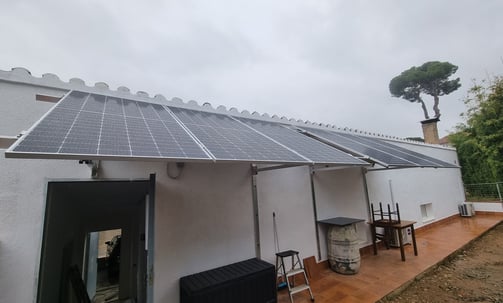 Instalación solar en fachada con backup