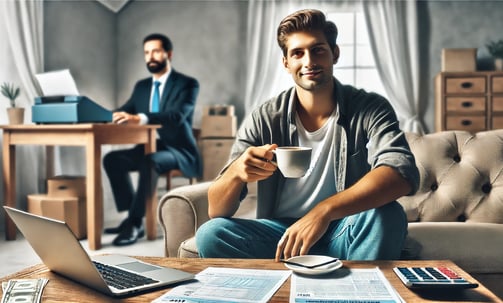 Photograph of a person relaxing while their taxes are handled by an expert