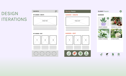 Sunny Patch - Design Iterations