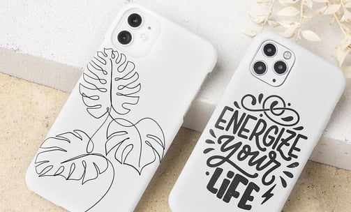 Phone cases with a white background design