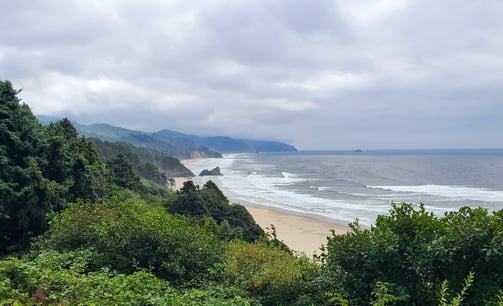 Oregon Coast - Cannon Beach view past Haystack Rock