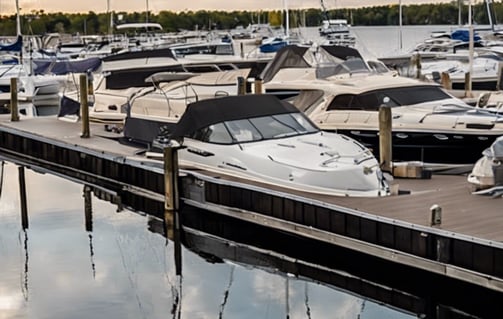 a bunch of boats docked at a dock