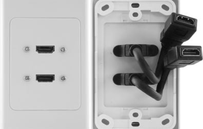 HDMI Outlets in Wall Plate and featuring HDMI Cable Socket Stub Cables