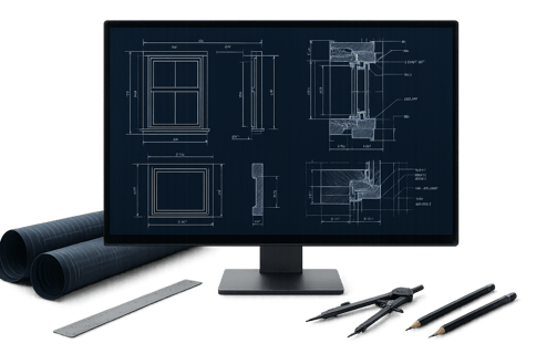 Professional CAD drawings for window and door specifications, Auckland design service, New Zealand