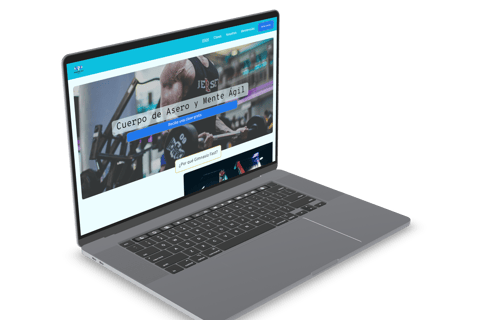 Vista de página inicio landing page web Gimnasio