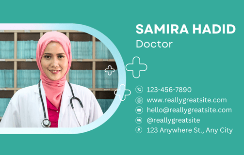 a woman doctor in a pink hijab