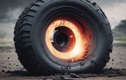 a burst tyre