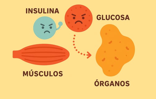 glucosa que no entra en músculos y organos