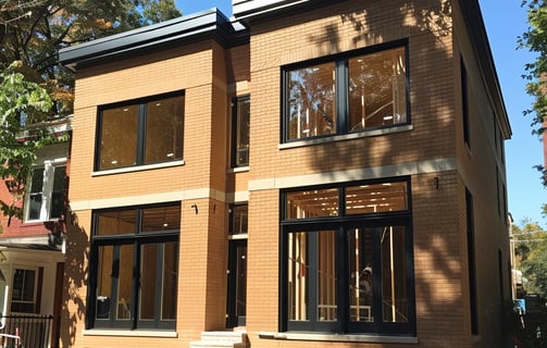 a house with a large window and a large window