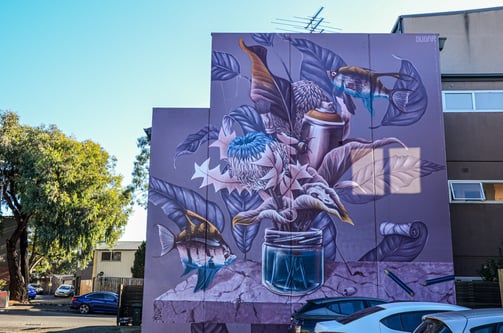 Mural by Alex Sugar in St Kilda, Melbourne