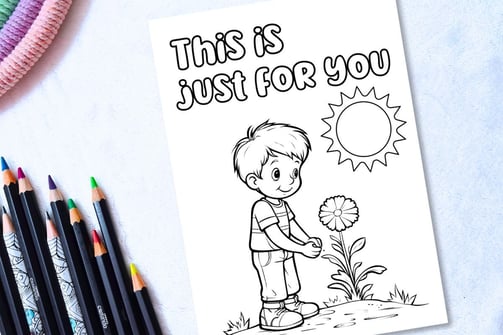 Printable Coloring Happy Birthday Card for Kids