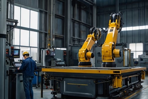 Clean, modern metal fabrication factory floor representing high-quality Lithuanian manufacturing partners.
