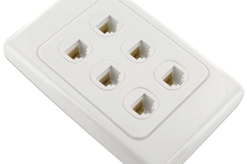 6x RJ45 Data Outlet Wall Plate