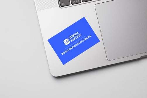 buisness card on laptop