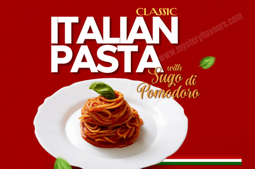 Italian pasta with sugo di pomodoro, a delicious and simple tomato sauce.