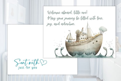 Printable newborn baby boy card
