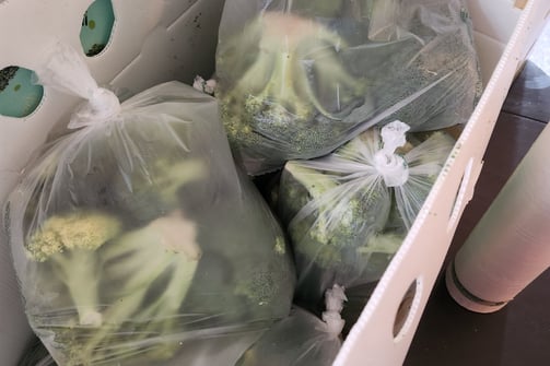 Bags of broccoli