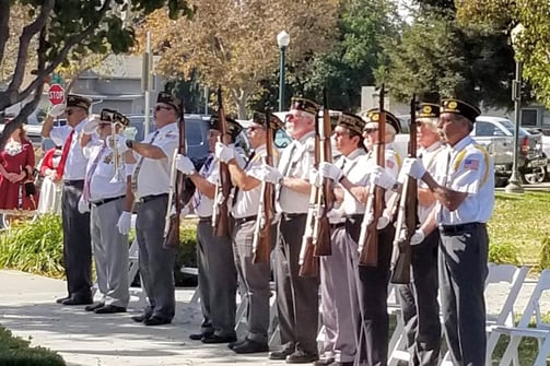 American Legion - VFW honor guard at present arms