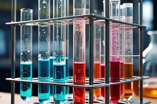 a rack of reaction tubes