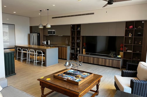 Living room and kitchen