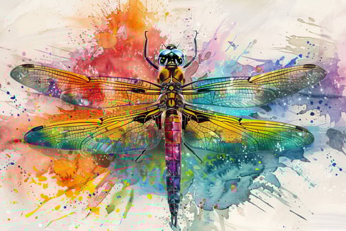 A colorful abstract picture of a dragonfly that symbolizes new beginnings