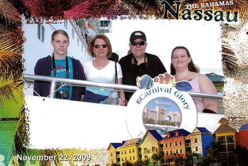 Kyrstin, Lady and The Pirate, and Sheila in Nassau, Bahamas