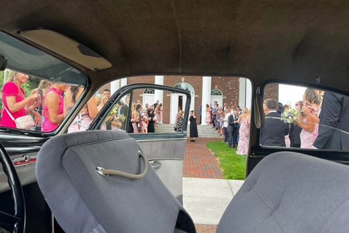 Getaway cars make a grand anchor and sanctuary to the getaway moment.